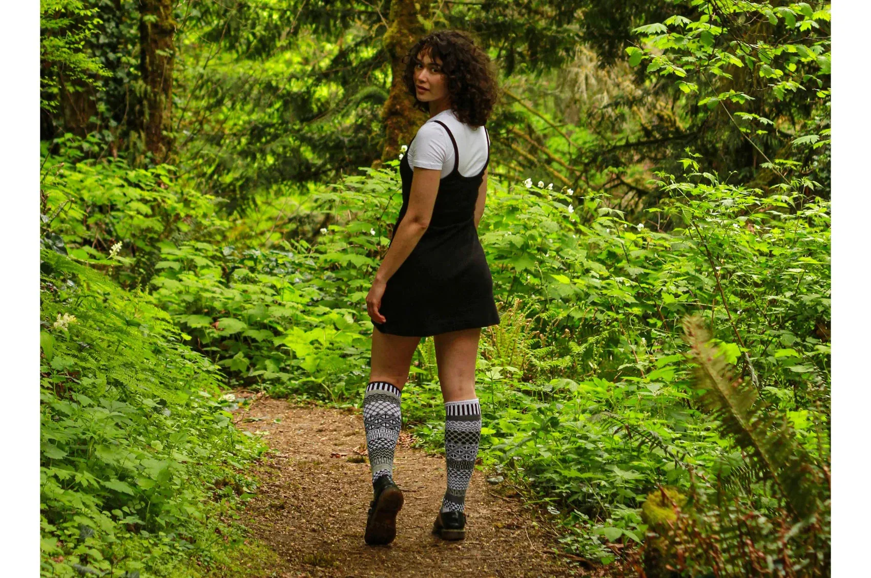 Midnight Recycled Cotton Knee High Socks