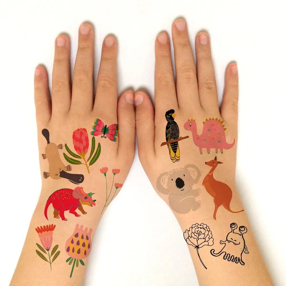 Missy Minzy Australiana Birds & Flora Temporary Tattoos