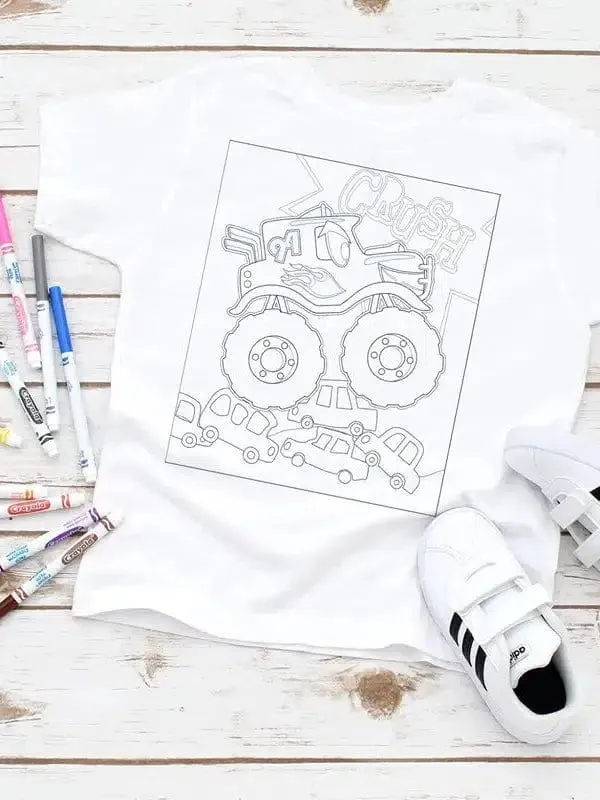 Monster Truck Coloring Tee