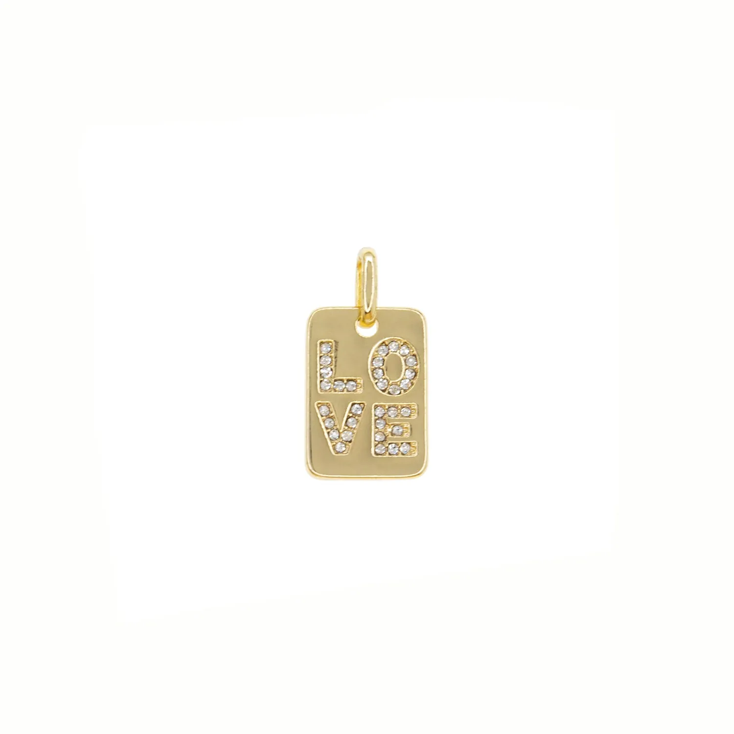 pave LOVE charm