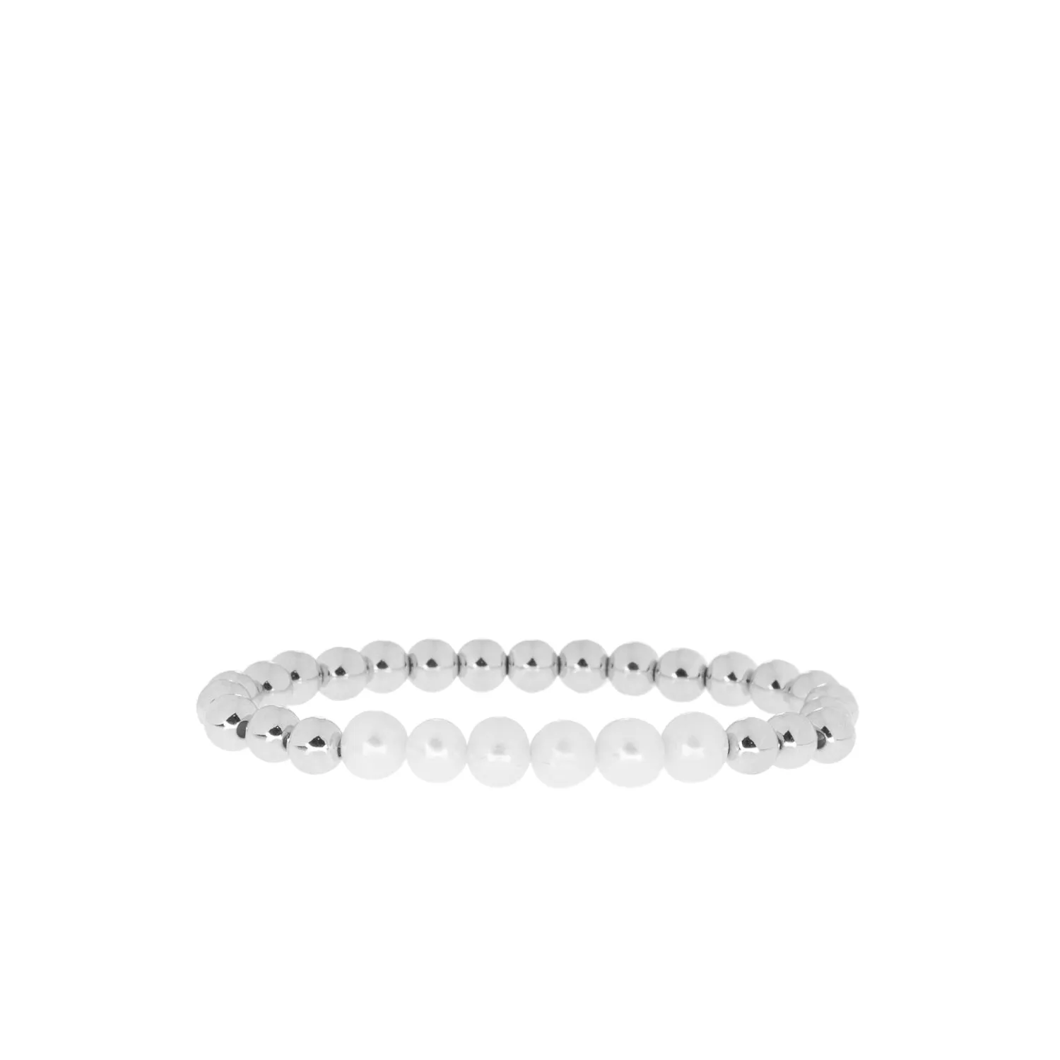 pearl strand beaded stretch bracelet