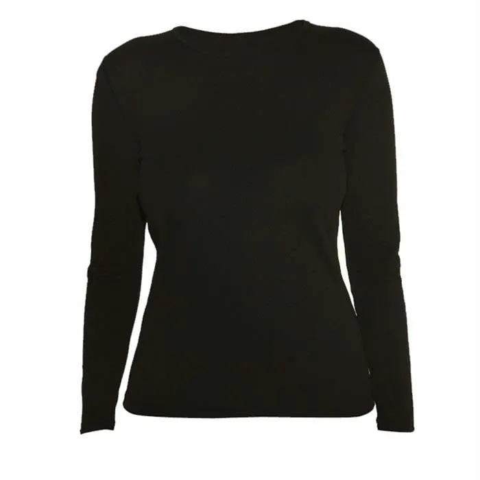 Polypro Womens Ls Crew Lg Blk