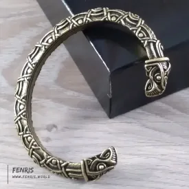 Raven Bracelet Torc Bronze Knotwork Viking Norse Style