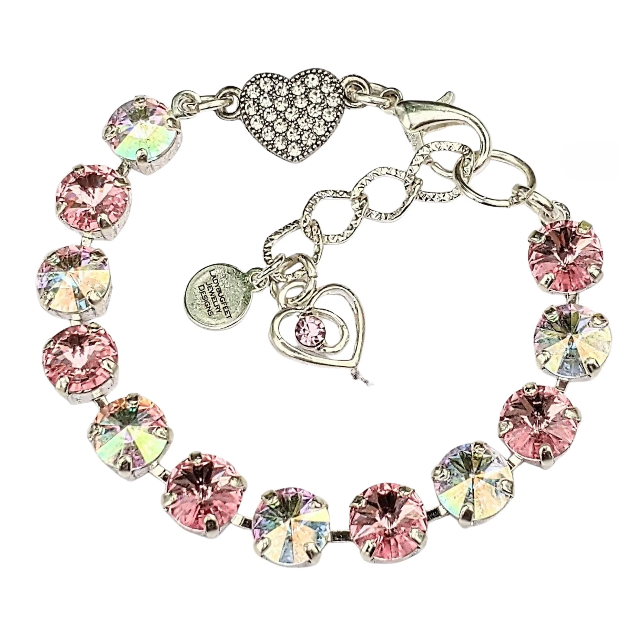 Rhinestone Heart Faceted Crystal Bracelet