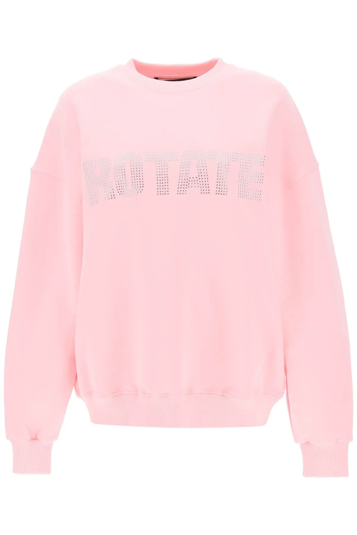 Rotate crew-neck sweatshirt with rhinestone-studded maxi logo