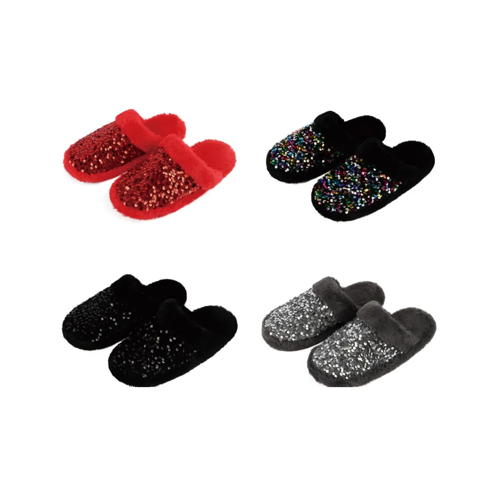 Sequin Glam Snoozies Slide - Womens