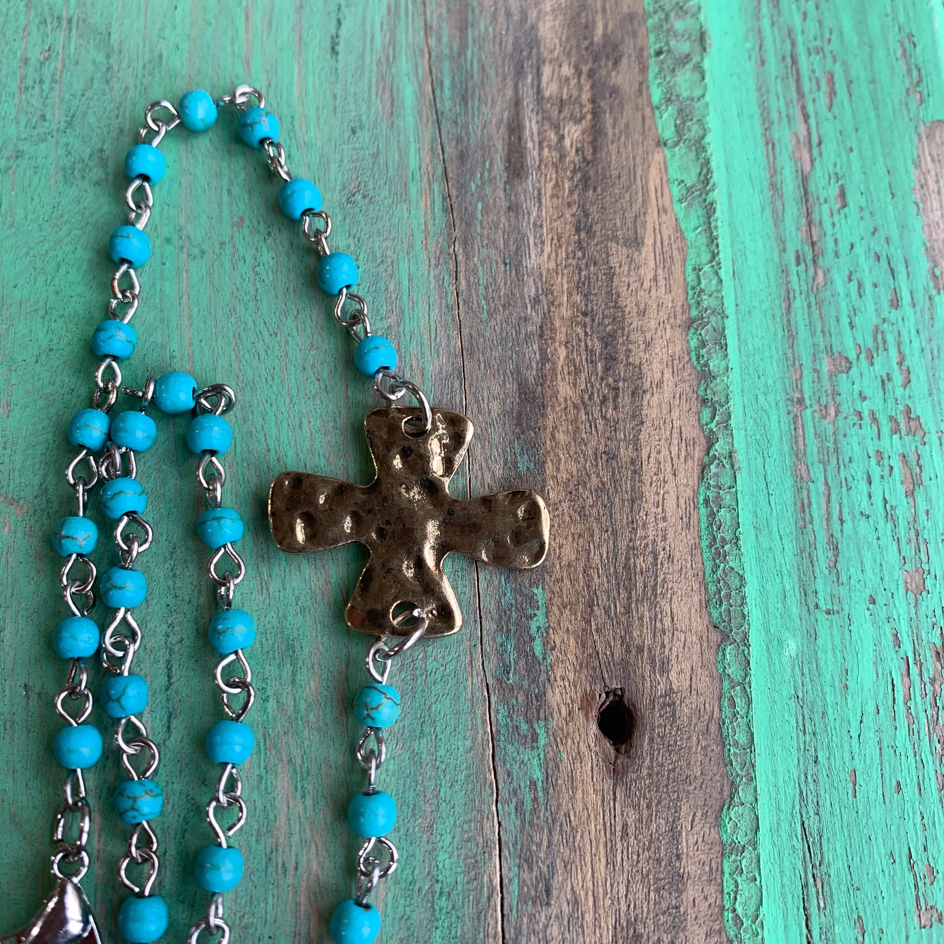 Sideways Cross Faith Necklace and Earrings