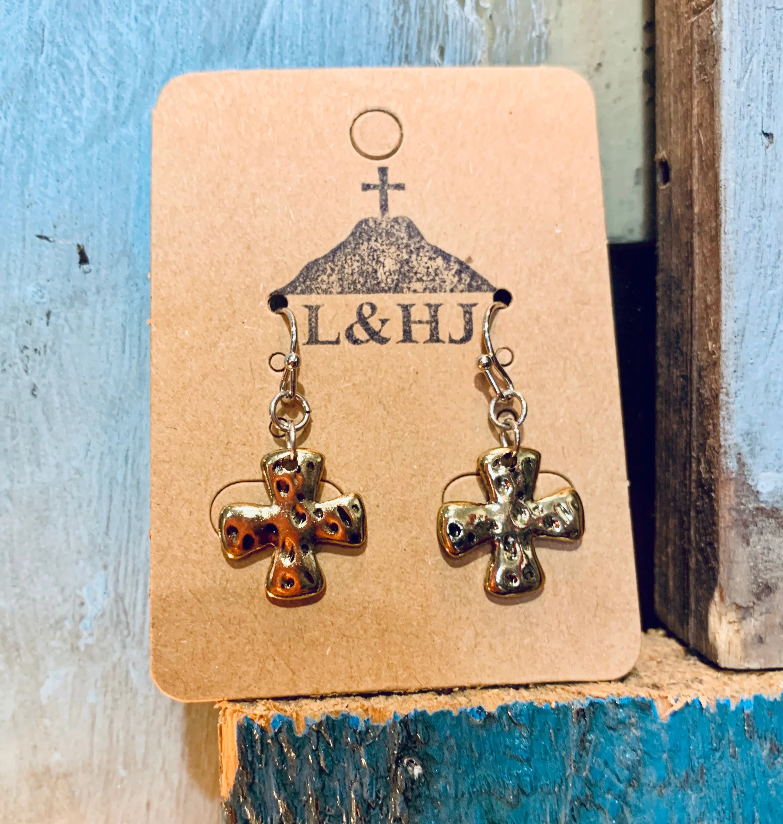 Sideways Cross Faith Necklace and Earrings