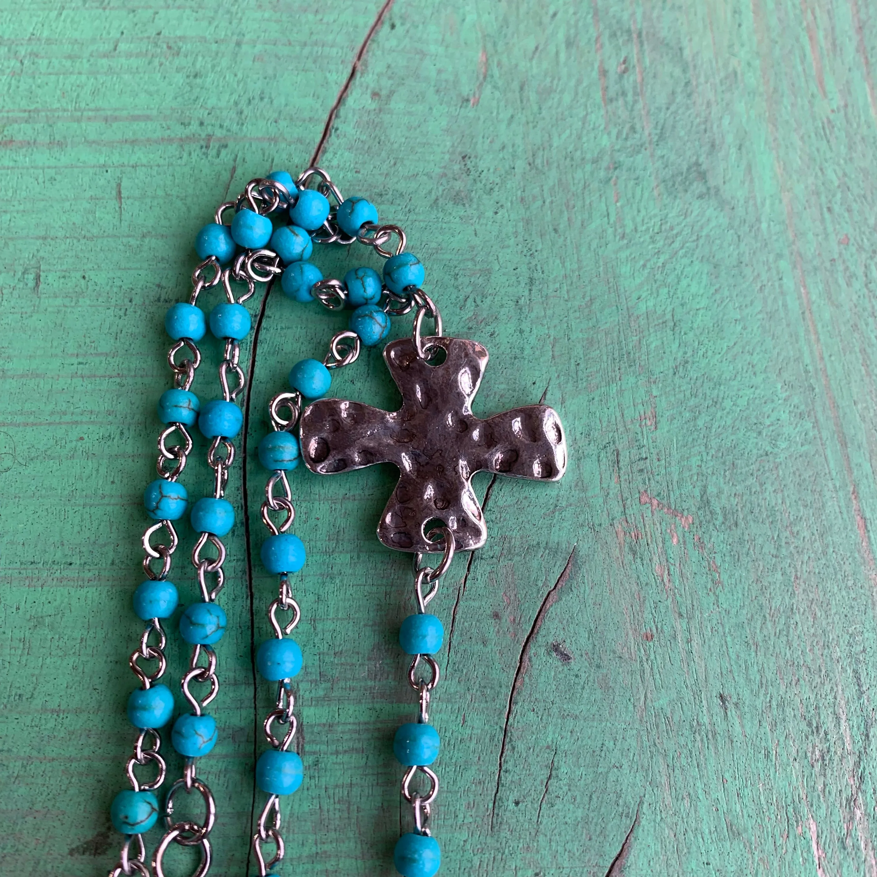 Sideways Cross Faith Necklace and Earrings