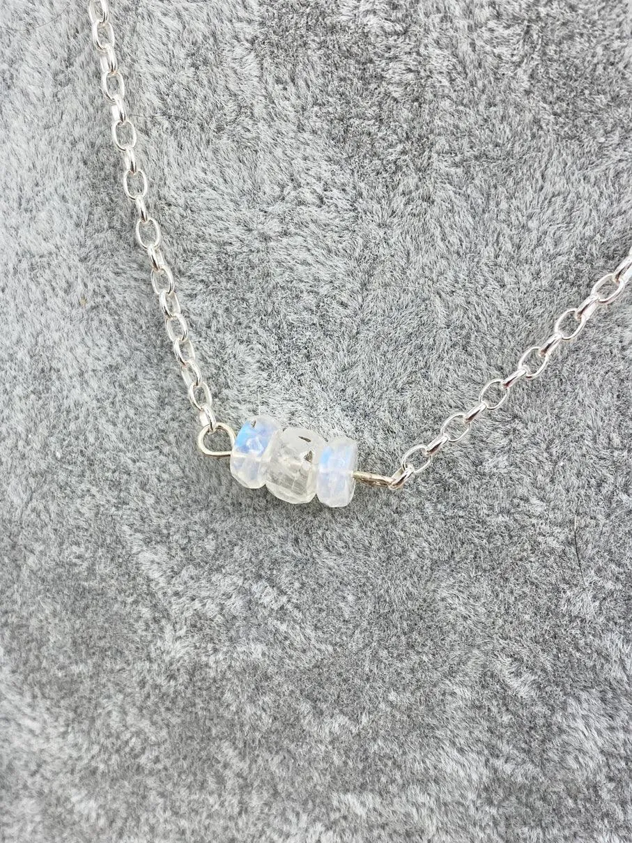 Silver Pakimer or Moonstone Necklace