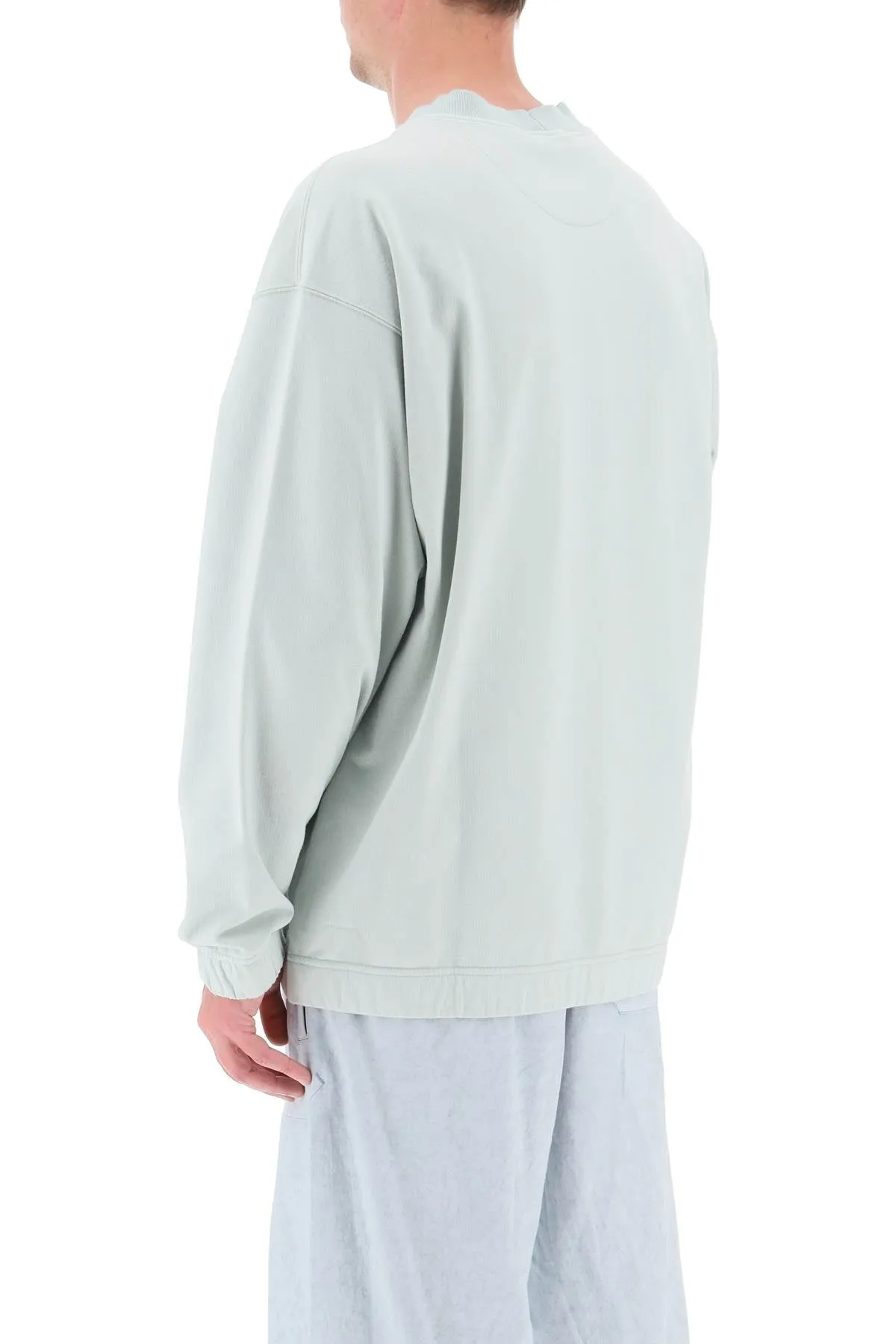 Stone island chalk plated cotton nylon sweatshirt