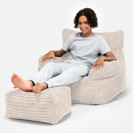 Teens Bean Bag Armchair 6-14 yr - Cord Ivory