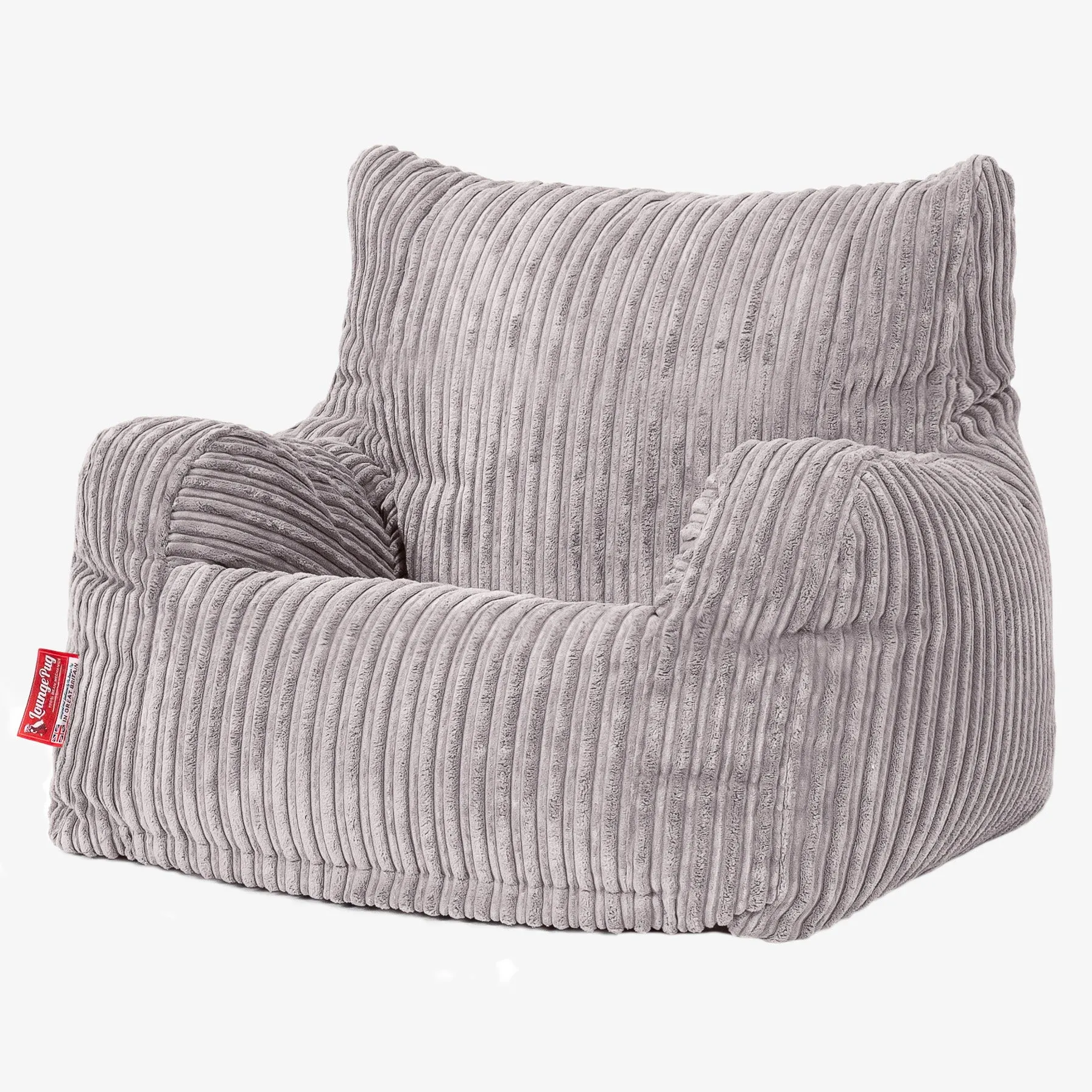 Teens Bean Bag Armchair 6-14 yr - Cord Silver Grey