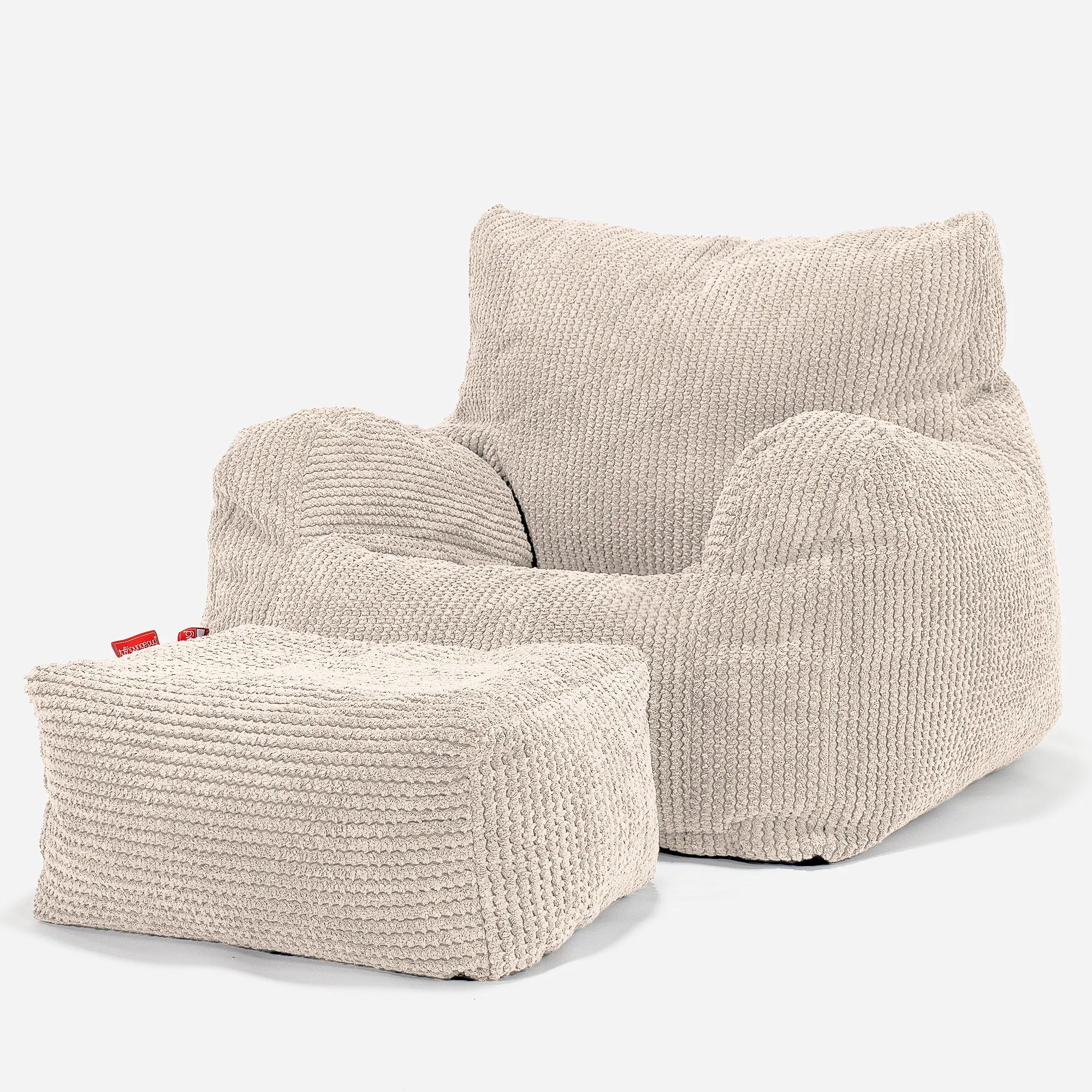 Teens Bean Bag Armchair 6-14 yr - Pom Pom Ivory