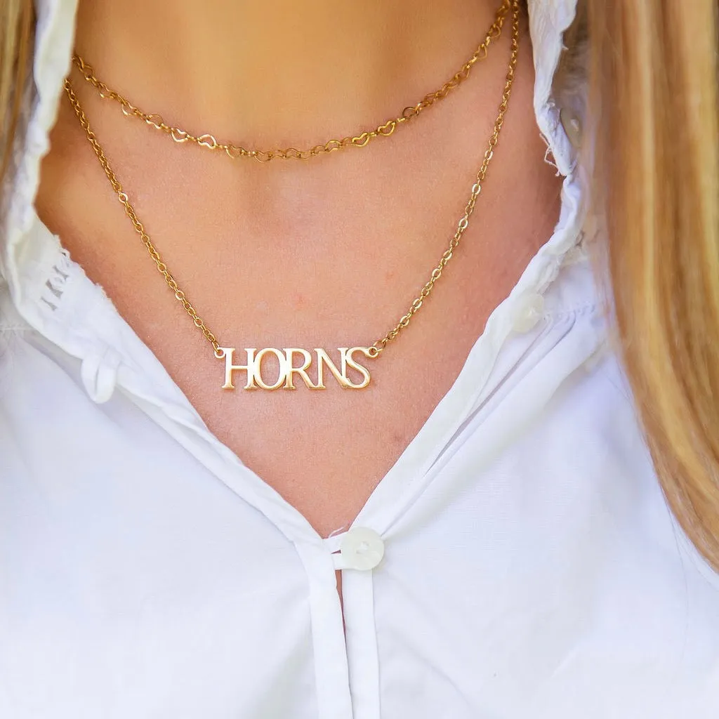 Texas Collegiate Nameplate Necklaces