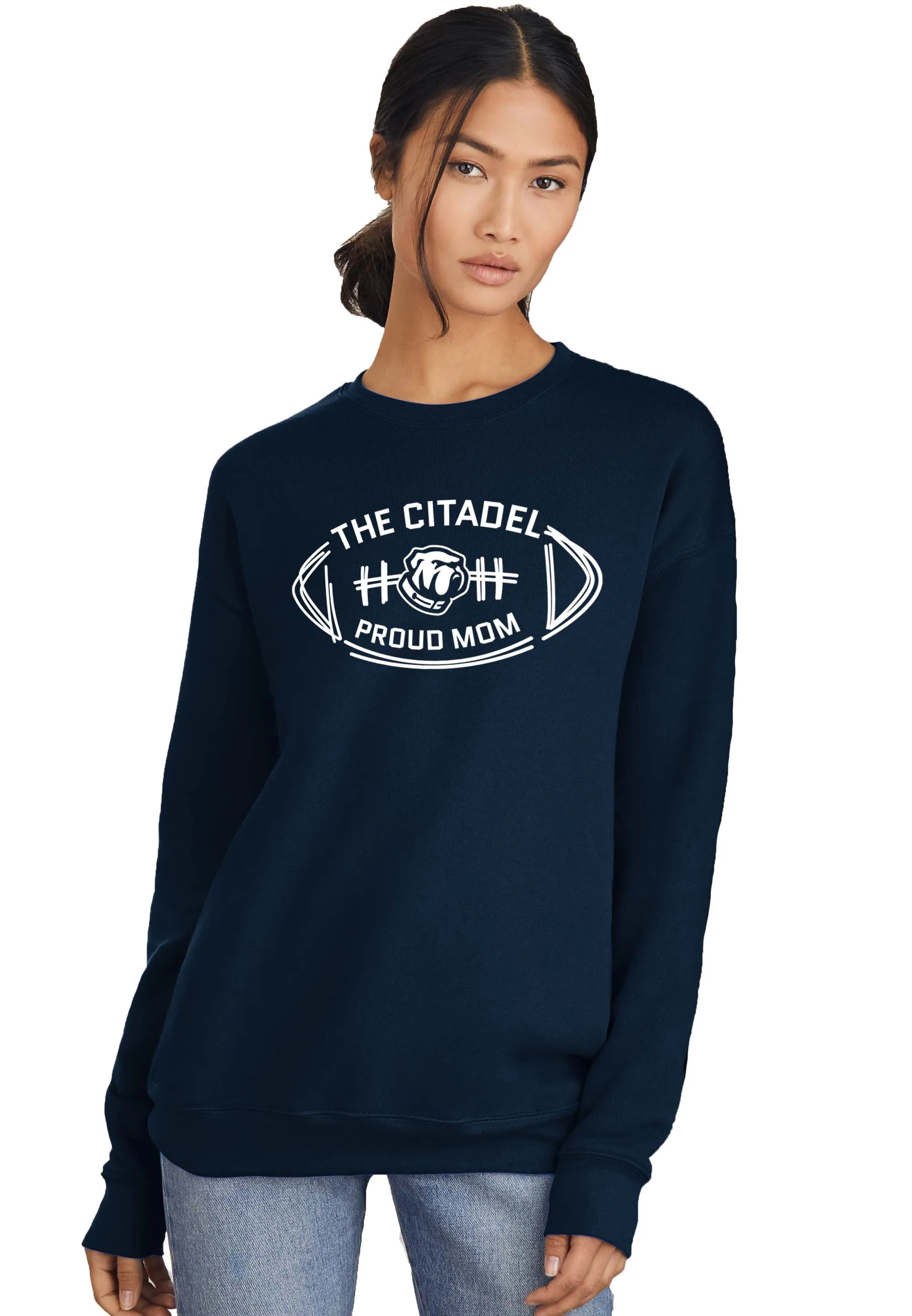 The Citadel Bulldog Proud Mom Unisex Sponge Fleece Drop Shoulder Sweatshirt