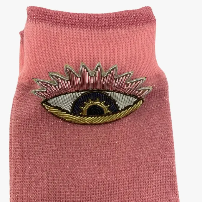 Tokyo Socks with Beaded Eye Pin