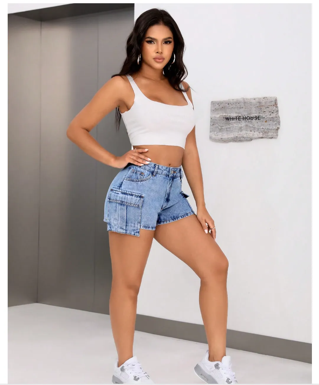 Women Clothing Comfortable Slim Fit Denim Shorts