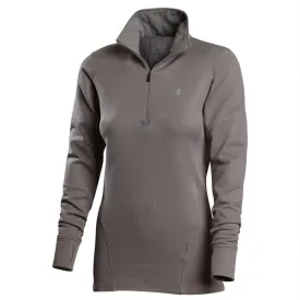 Womens Ls Zip Ingot Grey Lg